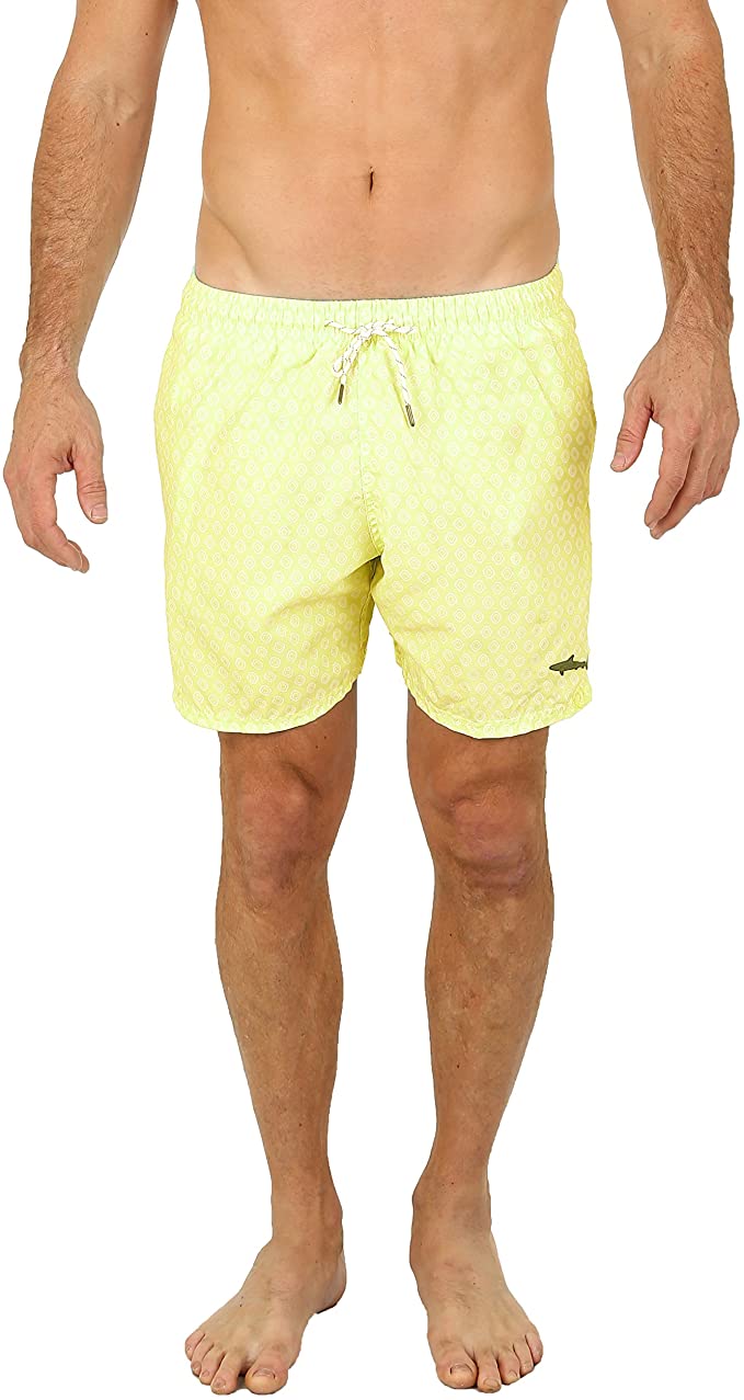UZZI Men's Malibu Quick Dry Printed Short Swim Trunks