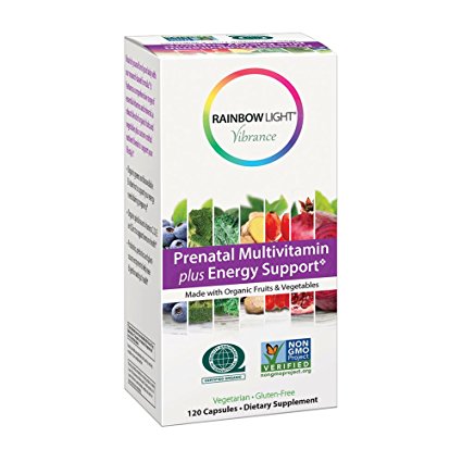 Rainbow Light Vibrance Prenatal Multivitamin Plus Energy Support, Made with Organic Fruits & Vegetables, 120 Count