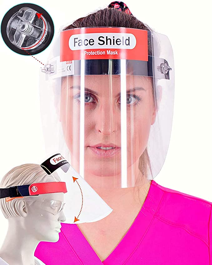 Margo MED® ● Professional Safety Visor Face Shield ● Ultra Comfortable with Anti-fungal & Hypoallergenic Foam EVA® ● Anti-Fog Vision ● Fully Adjustable ● Patented Design ● (1, 1x Headband   1Shield)
