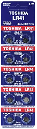 Toshiba Lr41 Ag3 1.5v Alkaline Battery 1pack (10pc) Batteries Made in Japan