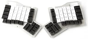 YMDK DSA Profile PBT White Black Top Print Keycap Set for Ergo Ergodox Planck Preonic Lily 58 Keyboard (Only Keycap) (Top Print)