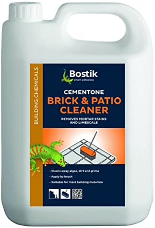 Bostik Brick & Patio Cleaner, Removes Mortar Stains, Limescale, Dirt and Grime from Concrete and Paving, Exterior Use, Size: 2.5L Clear