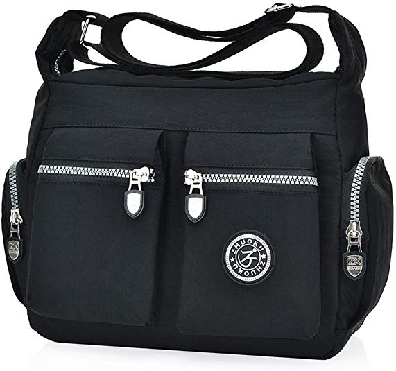 Women’s Casual Multi Pocket Nylon Cross Body Shoulder Bag Messenger Bags Handbag Tote Purse