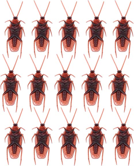 TINKSKY Fake Roach Prank Novelty Plastic Cockroach Bugs Look Real for Halloween April Fool 's Day Children's Party Decoration 100-pack