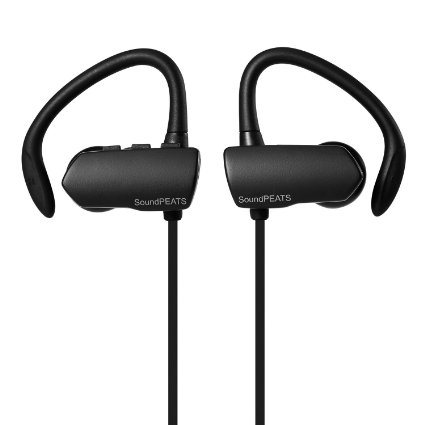 SoundPEATS Q9A Bluetooth 4.1 Wireless Sport Sweatproof Stereo Earbuds with aptX for iPhone,Android Smartphones-Black