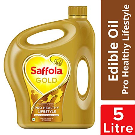 Saffola Gold, Pro Healthy Lifestyle Edible Oil, Jar, 5 L