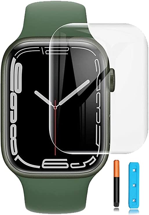 IQShield Uv Tempered Glass Compatible with Apple Watch 45MM Series 7, Edge to Edge Watch Screen Protector Guard with UV Light for iWatch 45MM - Pack of 2