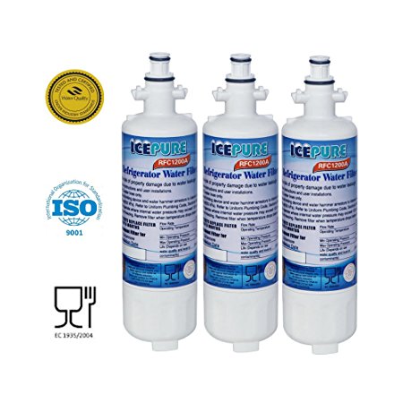 IcePure Refrigerator Water Filter Replacement (3PACK )Compatible with LG ADQ36006101, ADQ36006102, LT700P, KENMORE 469690, WATER SENTINEL WSL-3 and more