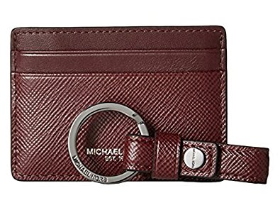 MIchael Kors Leather Card Case Wallet and Key Fob Set