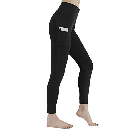 HIG Yoga Pants High Waist Leggings Tummy Control Workout Pants for Women with Outside Pockets