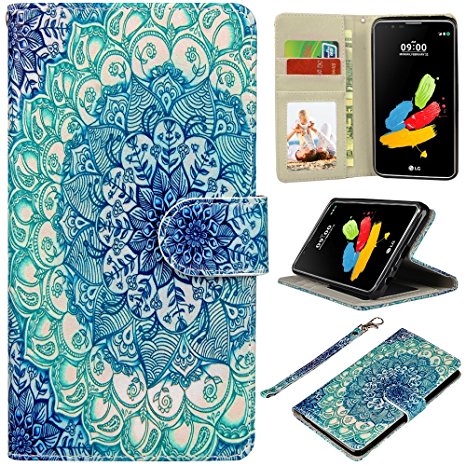 LG Stylo 2 Case, UrSpeedtekLive LG Stylus 2 Wallet Case, Premium PU Leather Flip Wallet Case Cover with Card Slots & Stand for LG Stylo 2 - Mandala Flower