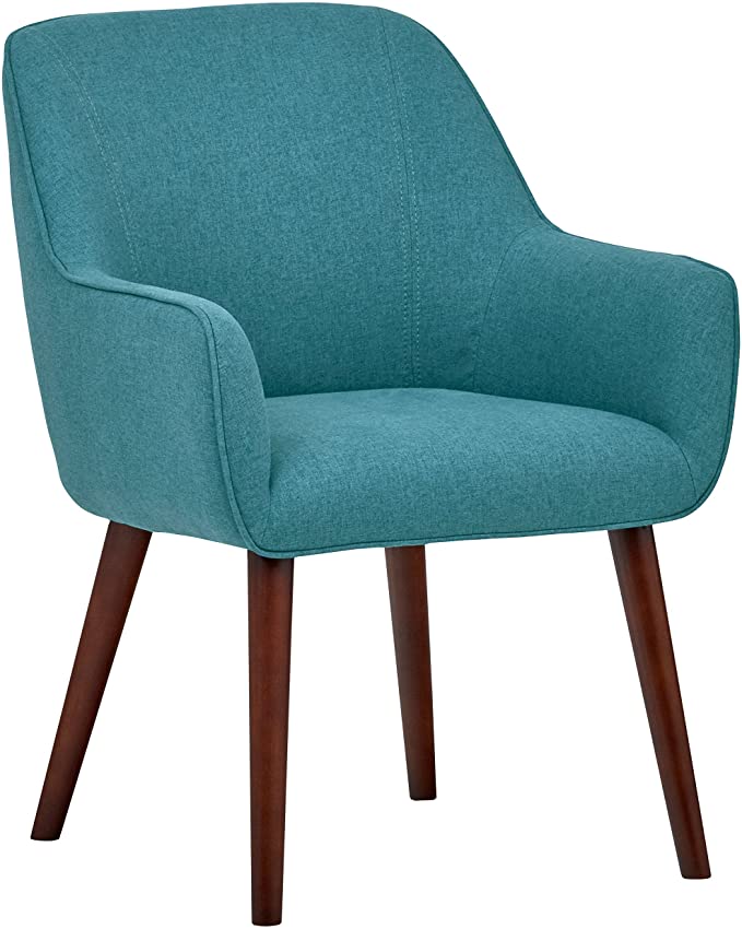 Rivet Julie Mid-Century Modern Swope Accent Dining Room Table Chair, 32"H, Aqua Blue