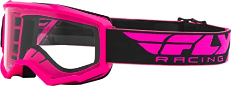 FLY Racing Focus Goggles for Motocross, Off-road, ATV, UTV, and More (PINK with Clear Lens)