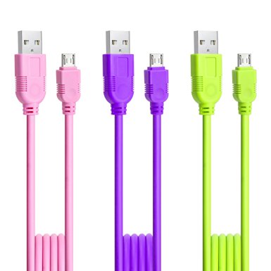 Micro USB Cord for Samsung, Micro USB to USB Cable Magic-T 6ft A Male to Micro B TPE Jacket Coating Charge and Sync Data Cable for Galaxy S7 S6 Edge Android/Windows/MP3/Camera(3-Pack)