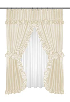 Carnation Home Fashions FSCD-L/08 Lauren Double Swag Shower Curtain, Ivory