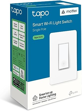 TP-Link‘s 1st Matter Smart Light Switch: Voice Control w/Siri, Alexa & Google Assistant | UL Certified | Timer & Schedule | Easy Guided Install | Neutral Wire Required | Single Pole | Tapo S505