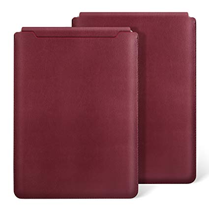 Ayotu MacBook Air 13 inch Leather Sleeve Case,Waterproof Sleek Leather Soft Sleeve Case Cover Bag for MacBook Air 13 / Pro 13 Retina 13.3-inch, Dark Red