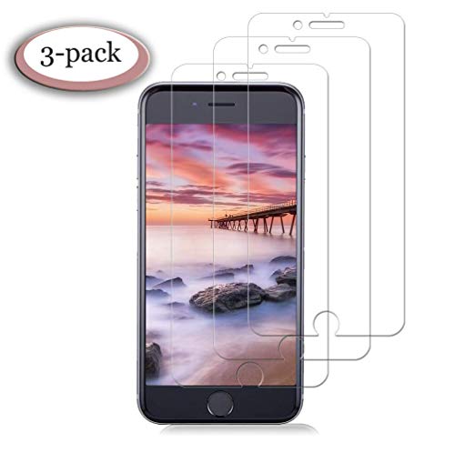 Screen Protector Compatible for iPhone,Touch Screen Accuracy,0.3mm Thin 9H Hardness,Easy Installation,Bubble Free (iPhone 7Plus/8 Plus (3packs))