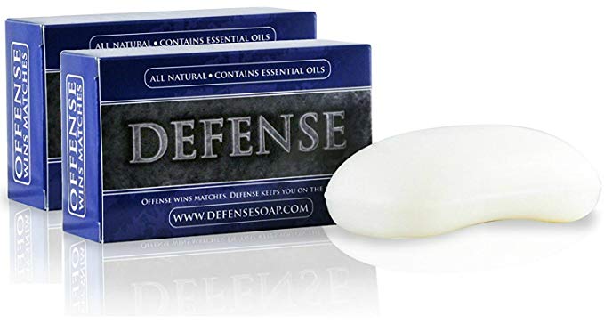 Defense Soap Antifungal 4 Ounce Bar (Pack of 2) - 100% Natural and Herbal Pharmaceutical Grade Antibacterial Tea Tree Oil and Eucalyptus Oil Helps Wash Away Ringworm, Jock Itch, Dry Skin, Dandruff, Acne, Psoriasis, Yeast, and Athlete's Foot