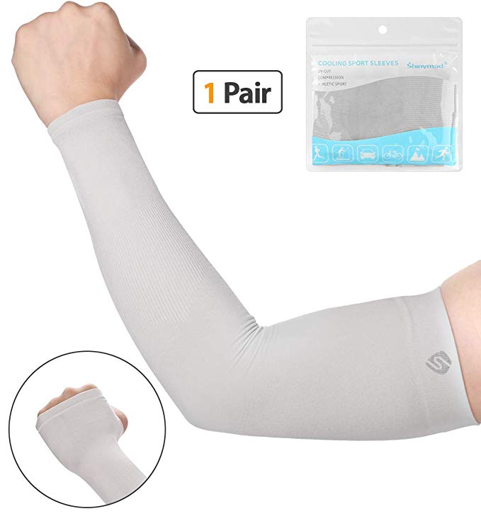 Shinymod UV Protection Cooling Warmer Arm Sleeves Men Women Kids Sunblock Protective Gloves Running Golf Cycling Driving Long Tattoo Cover Arm Warmer