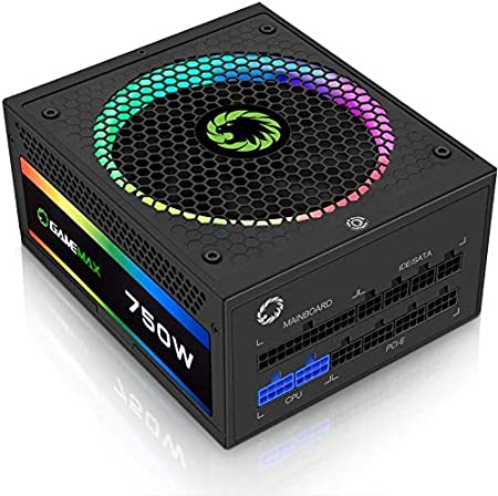 Power Supply 750W Fully Modular 80  Gold Certified with ARGB Light Mode, GAMEMAX RGB-750