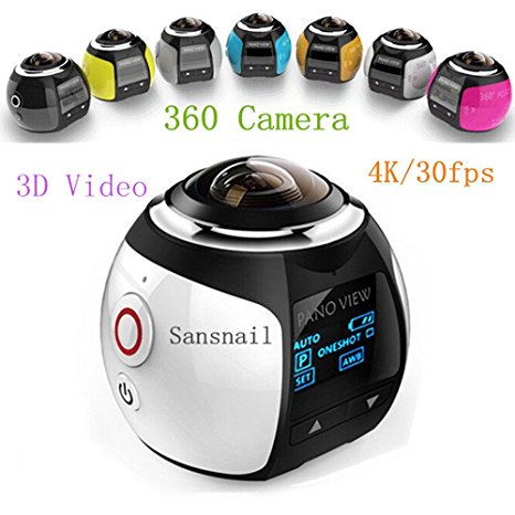 New Released 360 Panoramic Video Camera 4K Resolution @30fps,Creat your 3D Video and images never been so Simple 360 Camera