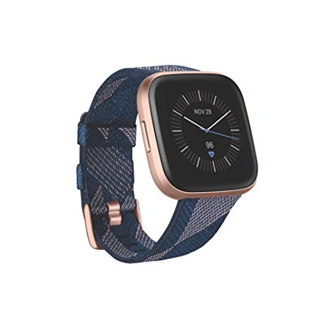 Fitbit Versa 2, Special Edition, Health & Fitness Smartwatch with Voice Control, Sleep Score & Music, SE Navy & Pink Woven