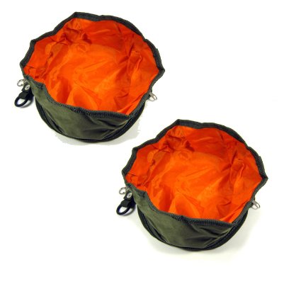Leegoal Folding Collapsible Travel Pets Dogs Cats Food Water BowlAtrovirens
