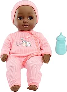 Baby Born My First Baby Doll Harper - Dark Brown Eyes: Realistic Soft-Bodied Baby Doll for Kids Ages 1 & Up, Eyes Open & Close, Baby Doll with Bottle, 14 inch