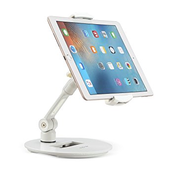 Suptek Stylish Aluminum Tablet Stand, Cell Phone Stand, Folding 360° Adjustable iPad iPhone Desk Mount Holder fits4.7-13" Tablets/Smartphones for KitcSthen Bedside Office Table POS Kiosk YF108DW