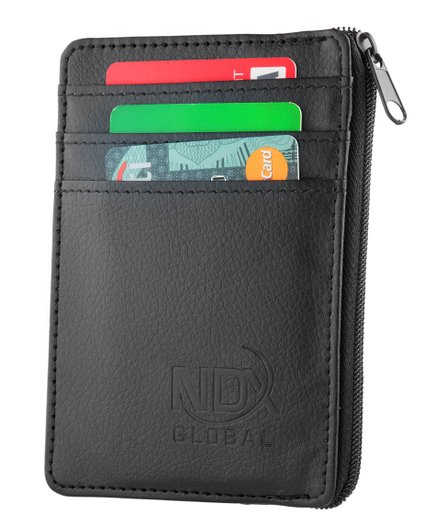 Premium Quality Leather Slim Wallet for Men Lightweight Compact and Convenient Mini Wallet with Zipper ID Card Window and RFID Safe Card Holder Premium Identity Theft Protection Shield Rfid Blocking Technology 100  Lifetime Guarantee