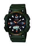 Casio Mens AQS810W-3AVCF Solar Watch with Green Band