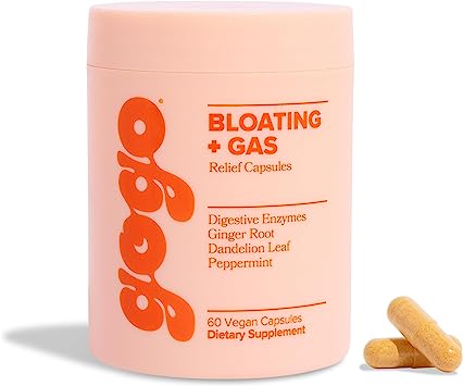 GOGO Bloating & Gas Digestive Relief, 30 Servings (Pack of 1) - Supplements with Digestive Enzymes, Bromelain, Ginger Root, & Milk Thistle - Supports Bloating Relief & Reduces Water Retention