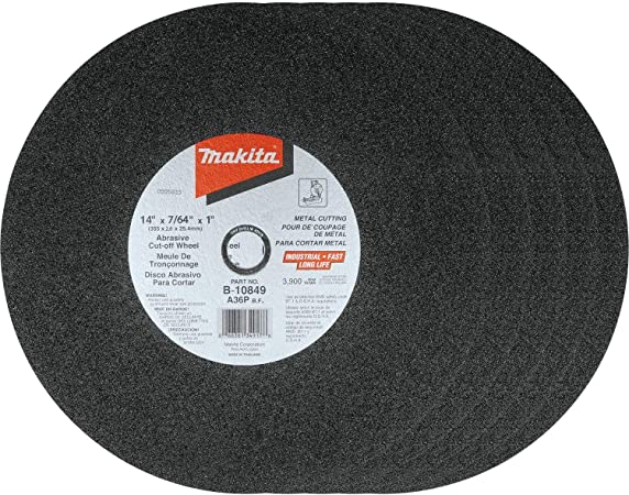 Makita B-10849-5 14" x 7/64" x 1" Abrasive Cut-Off Wheel, 5/pk