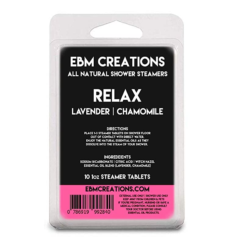Relax - Lavender | Chamomile - All Natural Shower Steamers - 10 1oz Tablets