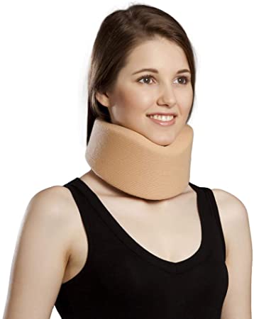 Cervical Neck Collar,Ergonomic Neck Support Brace for Men, Women and Sleeping，Neck Pain Relief (Beige, Large)