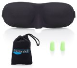 Premium Sleep Mask by MemorySoft - Patented Sleek Contoured Memory Foam Design Created for Optimal Comfort and Softness - Sleep Nap and Travel in Complete Darkness Black - Great Travel Accessories Gift