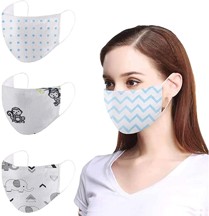 Muslin Cotton Reusable Face Mask 4 1 Layers (4 Layers Fabric   1 Layer Melt-Blown) Design Washable Breathable Cover Anti Dust, Cold, Air Particles, Pollen. Face Protections for All [Pack of 15]