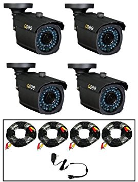 Q-See QM9901B (4PK) *Replaces QM6006B & QM7007B* MegaPixel Resolution 900 TV Lines 3.6mm Lens 100ft Of Night Vision with 100ft BNC Cables