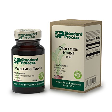 Standard Process - Prolamine Iodine - Supports Healthy Iodine Levels, Healthy Thyroid Function, Calcium, Iodine, Gluten Free and Vegetarian - 90 Tablets