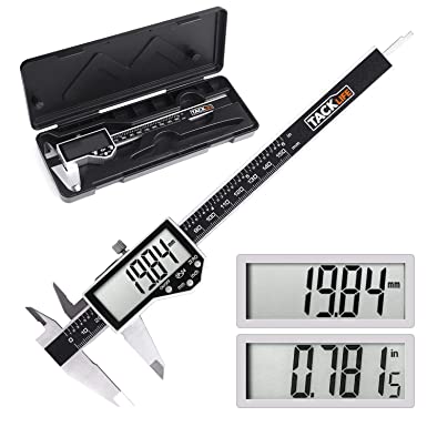 Digital Caliper, TACKLIFE Vernier Caliper(150 mm / 6 inch) for diameter measure,0.01mm Precion,Mm/Inch Conversion,Electronic Caliper with Extra-Large LCD of Stainless Steel,IPX54 Waterproof-DC04