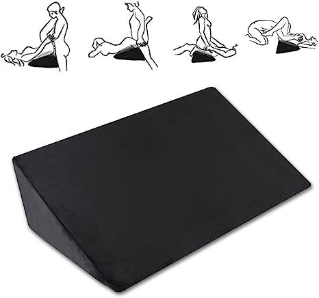 Sex Pillow Adult Sex Toys Sex Furinture for Adults Foam Positioning Cushion for Erotic Games Black Microfiber (24 Inch)