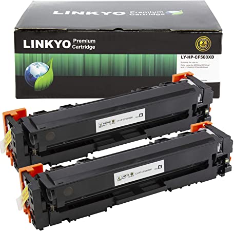 LINKYO Compatible Toner Cartridge Replacement for HP 202X CF500X 202A (Black, High Yield, 2-Pack)