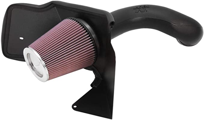 K&N Cold Air Intake Kit with Washable Air Filter:  1999-2004 Chevy/GMC (Silverado 1500, Sierra 1500) 4.8L and 5.3L V8, Black HDPE Tube with Red Oiled Filter, 57-3021-1