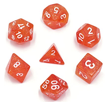 Hengda dice Polyhedral 7-Die Dice Set Galaxy Dnd Gaming Dice for Dungeons and Dragons Tabletop Roleyplaying & DnD Games