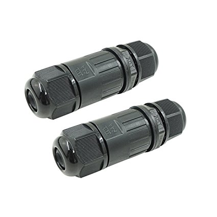 COOLWEST 2 Packs Waterproof Cable Gland Connector IP68 M16 Cable Range 4-7MM Shielded Cable, Field Installable, Black PVC