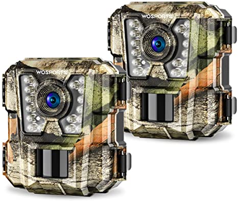 2 Pack Mini Trail Camera 1080P HD Wildlife Scouting Hunting Camera with IR Night Vision Waterproof Video Cam G100 (2 Pack)