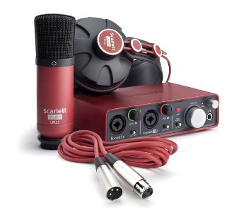 Focusrite Scarlett 2i2 USB Recording Audio Interface Studio Package
