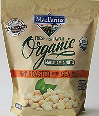 MacFarms ORGANIC Dry Roasted Macadamia Nuts With Sea Salt Fresh From Hawaii 20 ounce (2 Pack)