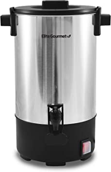 Elite Gourmet CCM-035# 30 Cup Electric Stainless Steel Coffee Maker Urn, Removable Filter for Easy Cleanup, Two Way Dispenser with Cool-Touch Handles